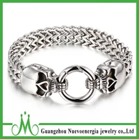 Silver Skull Bracelet Stainless Steel Jewelry