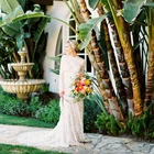 Long Sleeve Or Sleeveless Lace Long Train Boho Fashion Lace Winston Muslim Wedding dress