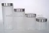 Frosted glass jar set with metal lid beautiful design SL056-F16-ABCD3