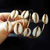 WT-B197 24K gold plated double shell bracelet bangle, Fashion natural double cowrie shell bangle