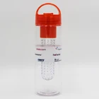 Fashion convenient handle clear tritan fruit infuser portable water bottle with filter