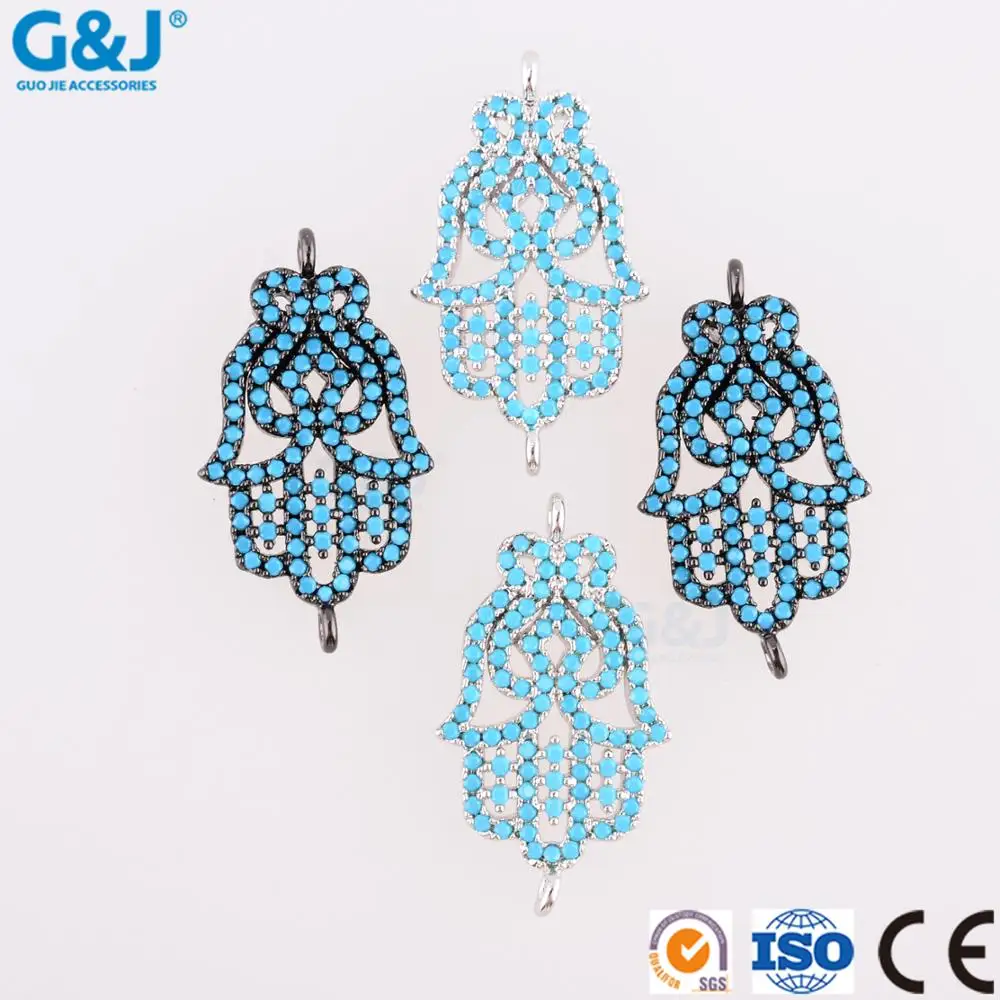 Guojie brand new design colorful CZ pave micro bead angel charm pendant