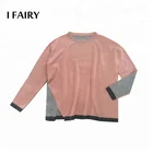 Wholesale mid-weight soft knit crew neck hem slit cashmere sweater women