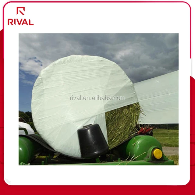 packaging plastic green silage bale wrap film with size 25micx500mmx1800m