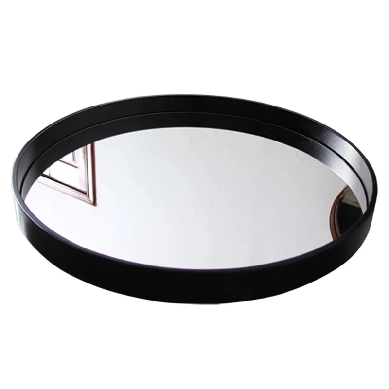 round mirror black