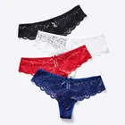 New lace seamless underwear female middle waist comfortable cotton file sexy breathable hollow ladies briefs thong