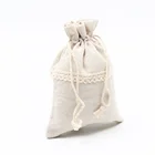 2019 newest reusable pull string gift bag printed cotton canvas drawstring gifts bag for jewelry gift
