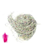 With Women's Green Floral Print Cotton Shawl Scarves With Tassel