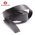 Black eco-friendly embossed TPU / PVC plastic coated webbing
