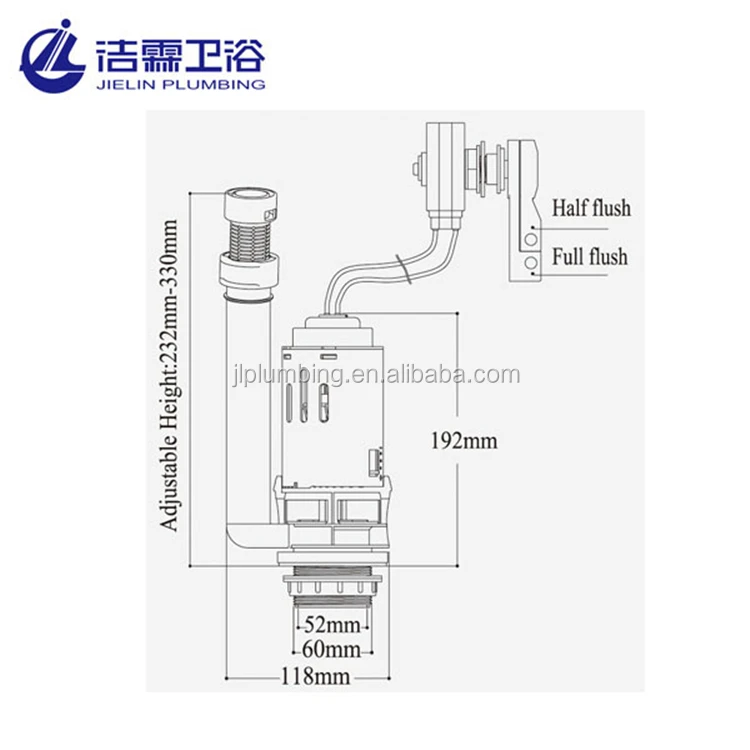 High quality toilet accessory silent flush cistern toilet mechanism