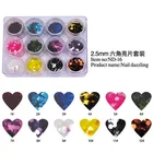 ZJZS-005 high quality 2.5mm nail Hexagonal Sequins Nail Dazzling Flakes paillettes