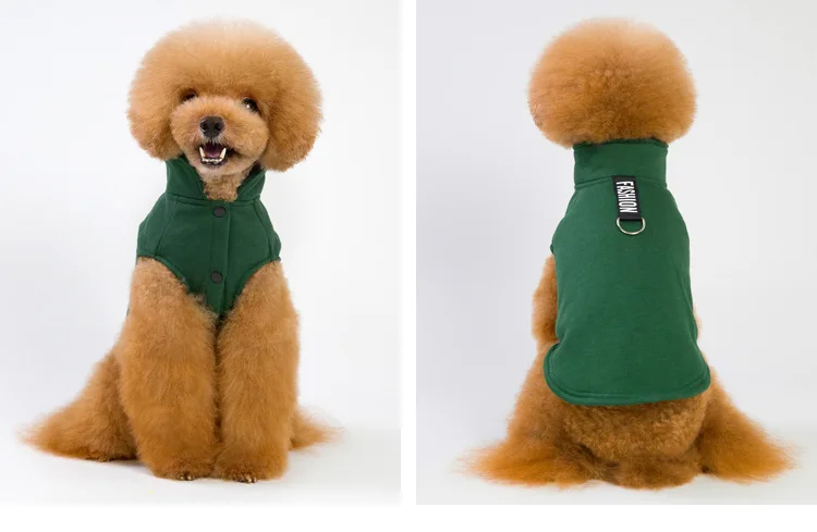 2020 Autumn And Winter New Pet Clothes Pet Sweater Dog Clothes Solid Color Pet Warm Vest Teddy Dog Clothes For Factory