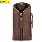 2018 Hot Sale Men Car Key Case Leather Key Holder Wallet Zipper