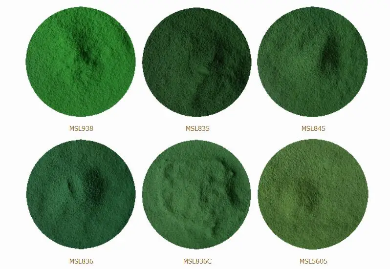 Manufacturer supply high purity 98% green color iron oxide pigment fe2o3