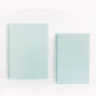 transparent hardcover A5 B5 size grid ruled wire bound spiral notebook 80 sheets