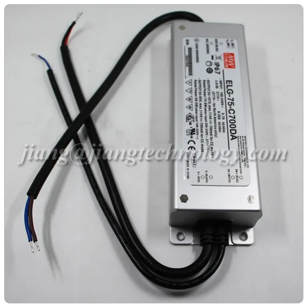 Mean Well 75W IP67 ELG-75-C700DA DALI Dimmable LED Driver 700mA