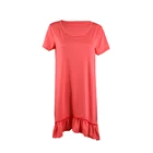 New Autumn Casual Style Pure Cotton Falbal Short Sleeved Dress