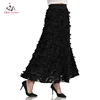 Fashion Women Feather Skirt Ladies Latest Design Party Wear Black Maxi Long Skirt