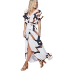 Plus Size Wholesale Women Bangladesh Clothing Fashion Floral Printed Casual Wrap Maxi Sexy Long Dress Clothes