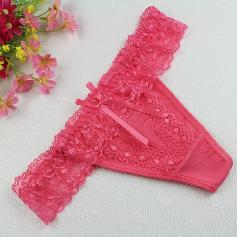 Stock flowers floral print lace Underwear Women transparent thongs Sey Women's Thong and G-String T Back Lingerie G String Panty