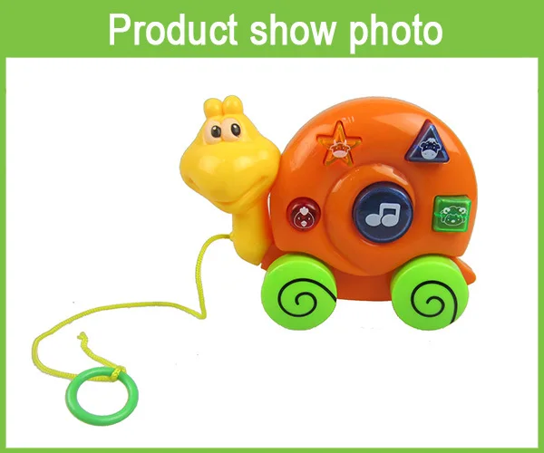 educational toy musical pull string snail toys for baby