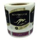 Hot stamping metal gold foil embossed wine label, logo sticker printing with hot stamping