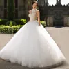 ON207 2017 Romantic Halt Princess Beading Ball Gown Wedding Dresses Long Bridal Dress Romantic Dazzling Vestidos De Noiva