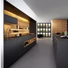 Matte grey kitchen cabinet with kitchen/baby wet wipe melamine board man-made stone kitchen countertops