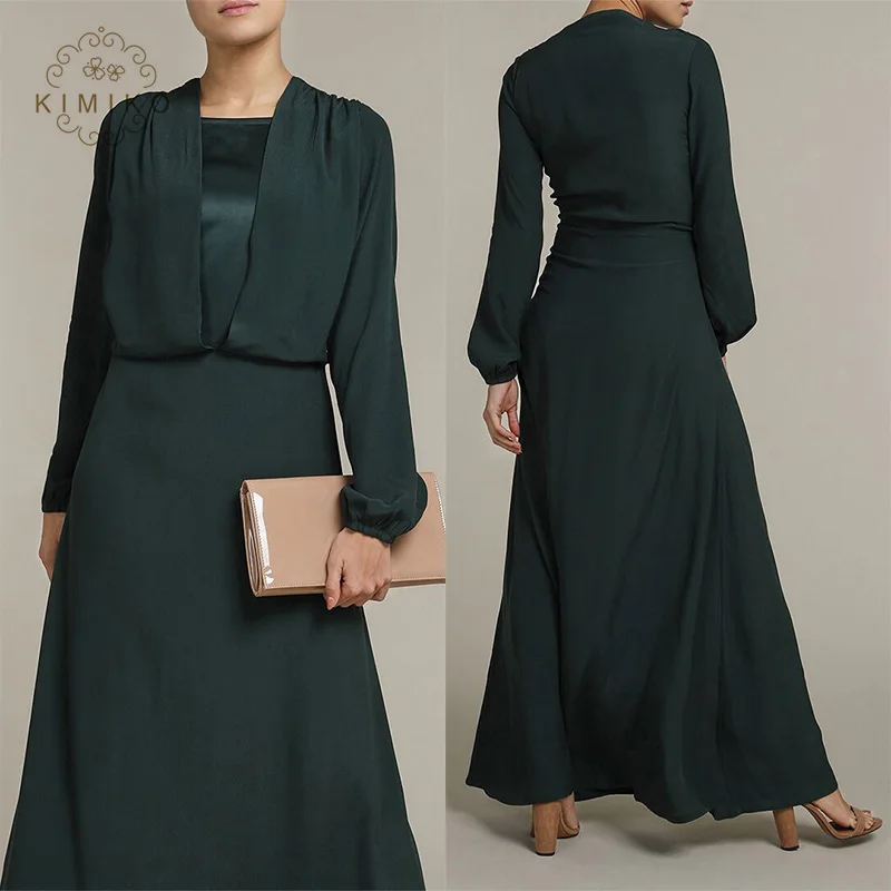 emerald green maxi dress with sleeves