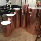 cheap rose gold wedding cylinder acrylic round floor display plinth