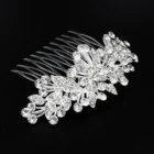 New design Exquisite crystal flower Silver Fine wedding hair comb bridal hair accessories bridal headdress