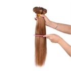 Blond #27 hair piece Style straight brazilian hair extension human hair