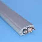 Flat elevator travelling cable elevator CCTV camera cable 2 power cores with coaxial cable RG59