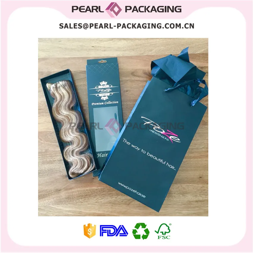 hair extension packaging gift set, hair box with matching paper