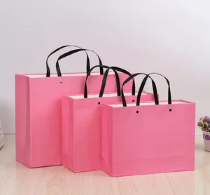 spot uv luxury gift black paper shopping bag with grosgrain