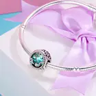 S925 Sterling Silver Ocean World Emerald Zircon Charm For Bracelet And Diy Necklace
