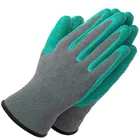 13G Rubber Hand Construction Unisex Multi Purpose Crinkle Latex Coated Garden Fishing Safety Work Grip Gloves