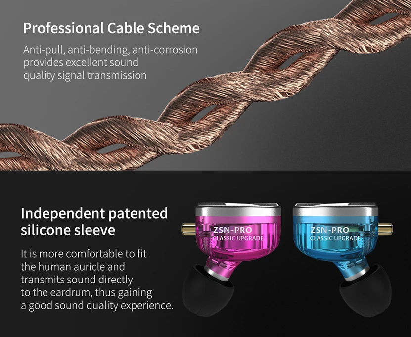 New Listing KZ ZSN Pro 1BA+1DD Hybrid technology HIFI Bass In Ear Metal Monitor Earphones - ANKUX.COM