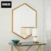 KOXZE Hexagon decorative wall stainless steel framed metal bathroom mirror for vanity with antique bronze finished
