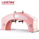 LADETINA Golden Arches Commercial Desktop Espresso Coffee Machine/Pink Multi-Boiler Coffee and Tea Machine