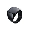 High Quality Polish Stainless Steel Ring Mens Simple Plain Steel Black Ring Wholesale Price