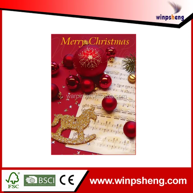 cmyk printing handmade christmas decoration card with ribbon