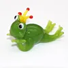 Lampwork glass figurines with lying frog design