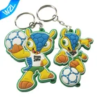 3D Football Rubber Keychains Soccer Keyrings