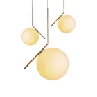 Artdecolite Restaurant bedroom art design glass globe single pendant light Brass metal