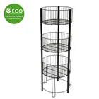 3 round baskets iron metal display stand for fruits and vegetables
