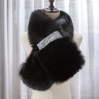 Fashion Winter Women Warm Custom Faux Fur Scarf With Sequins
