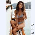 white and black stripe print elegant women custom bikini