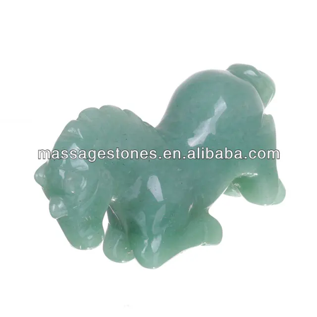 2" lovely figurines gemstone carving: green aventurine hand