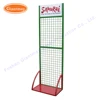 mobile floor metal grid mesh wire display stand rack with hook